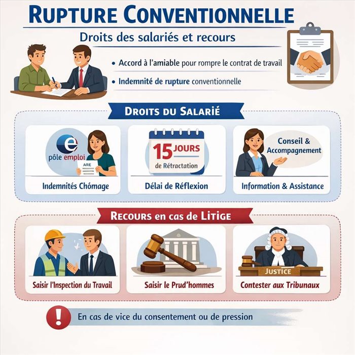 Rupture conventionnelle : droits des salariés et recours