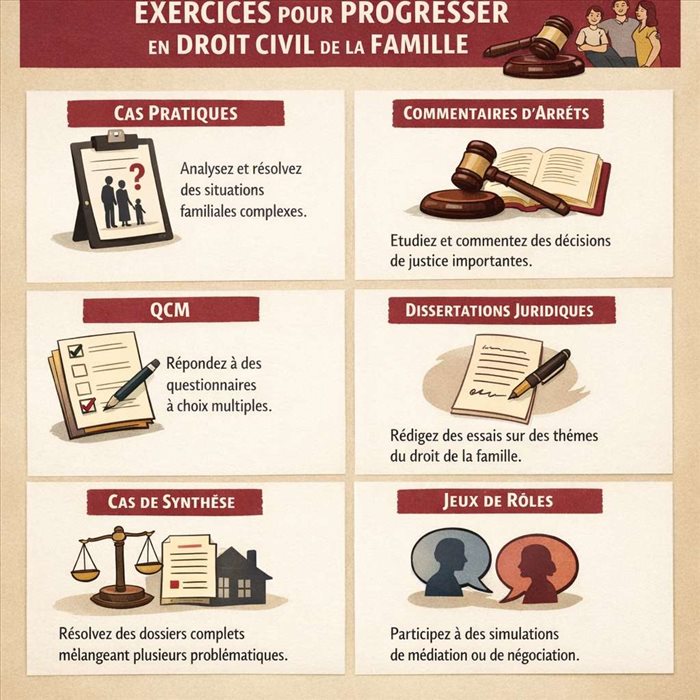 Quels exercices pour progresser en droit civil de la famille ?