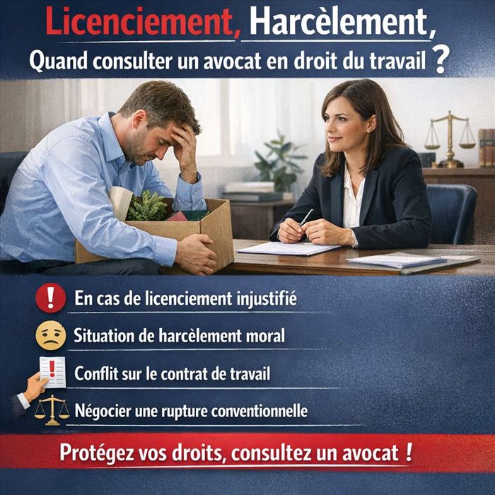 Licenciement, harcèlement : quand consulter un avocat en droit du travail ?
