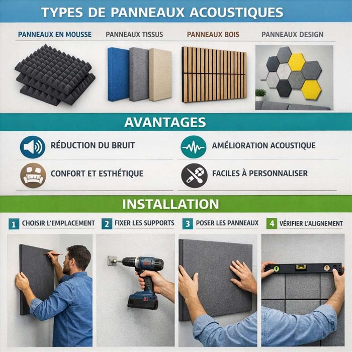 Panneaux acoustiques : types, avantages et installation
