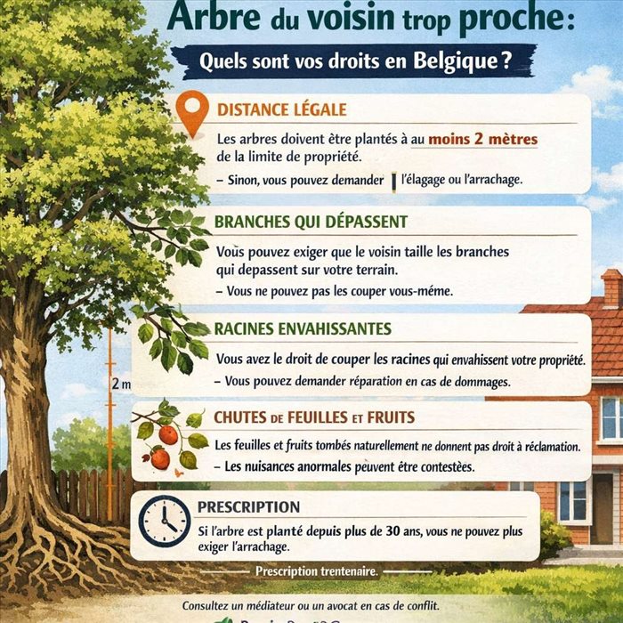 Arbre du voisin trop proche : quels sont vos droits en Belgique ?
