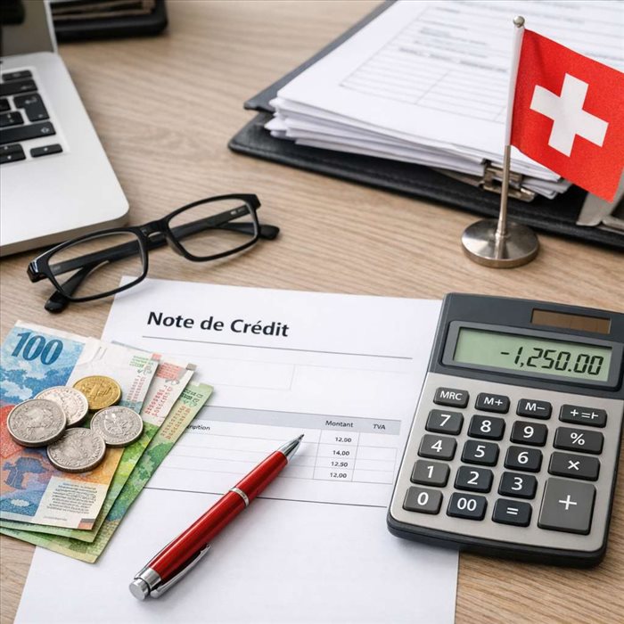 Comment comptabiliser une note de crédit en Suisse ?